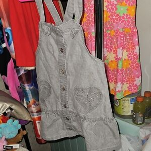 NANETTE LEPORE Toddlers Grey Denim Overall Button-Down Dress Jumper - Size 3T